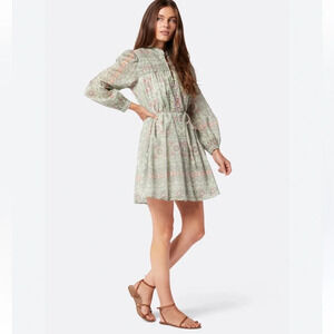 Joie Challensia Women Babydoll Dress Floral Large Green Fairy Casual Summer Boho